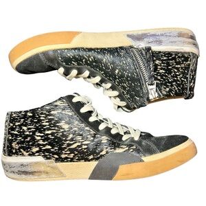 Dolce Vita Hair-On Leather High-Top Sneakers (Size 8.5)